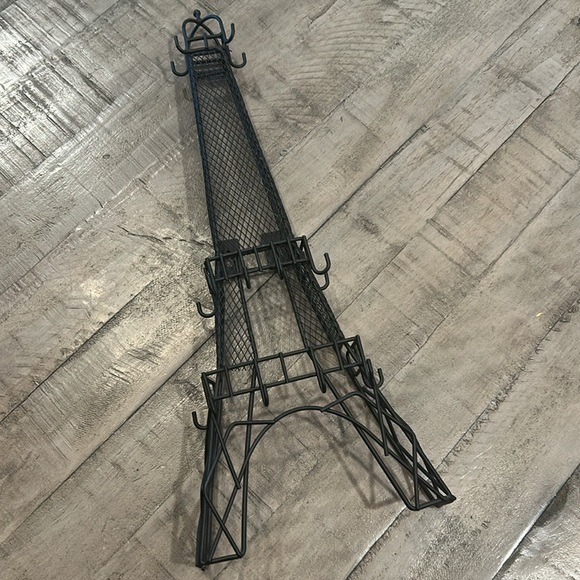 PARIS Eiffel Tower Hanging Jewelry Display Organizer Hanger  Black Wire Deco 17" - Picture 2 of 6